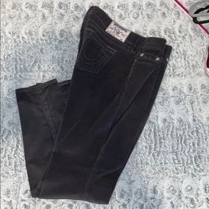 Gray velvet True Religion pants